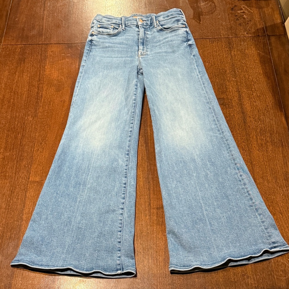 MOTHER The Roller wide leg denim.